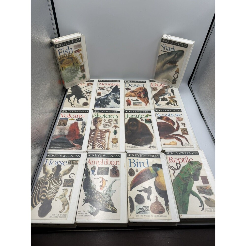 14 DK Eyewitness VHS Nature Animals Educational Shark Bird Jungle + More